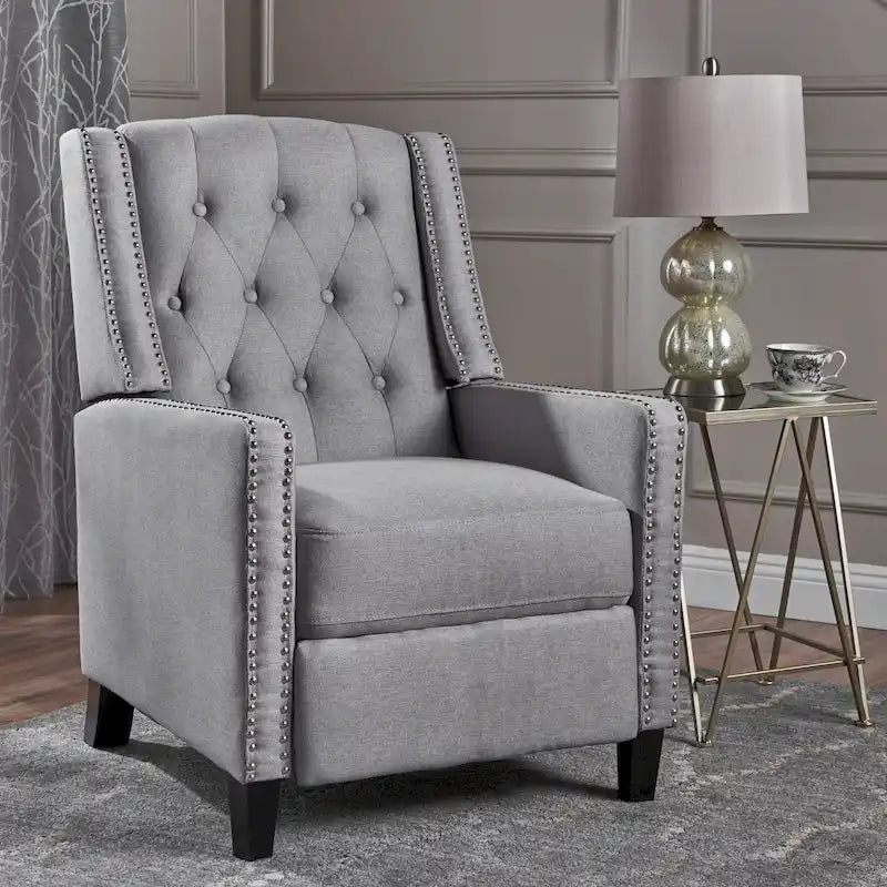 Fauteuil inclinable en tissu capitonné