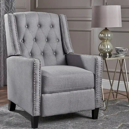 Fauteuil inclinable en tissu capitonné