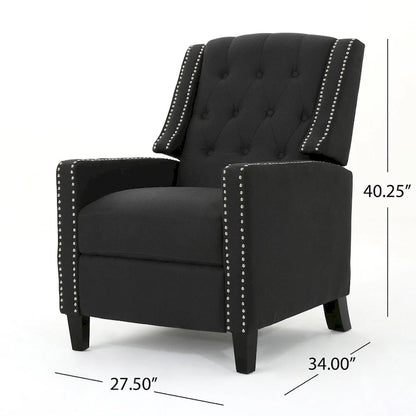 Fauteuil inclinable en tissu capitonné
