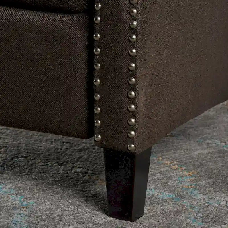 Fauteuil inclinable en tissu capitonné
