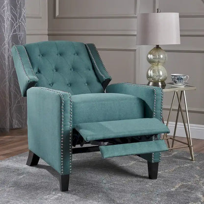 Fauteuil inclinable en tissu capitonné