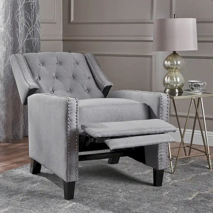 Fauteuil inclinable en tissu capitonné