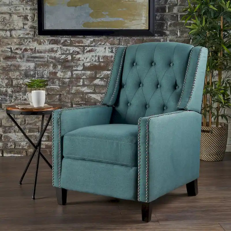 Fauteuil inclinable en tissu capitonné
