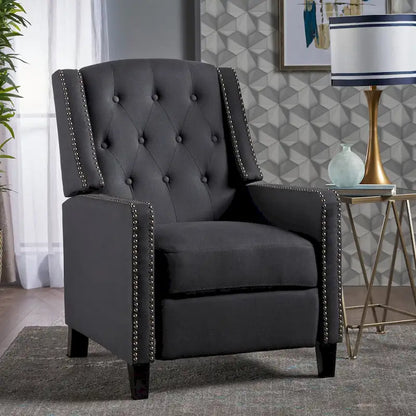Fauteuil inclinable en tissu capitonné