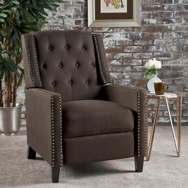 Fauteuil inclinable en tissu capitonné