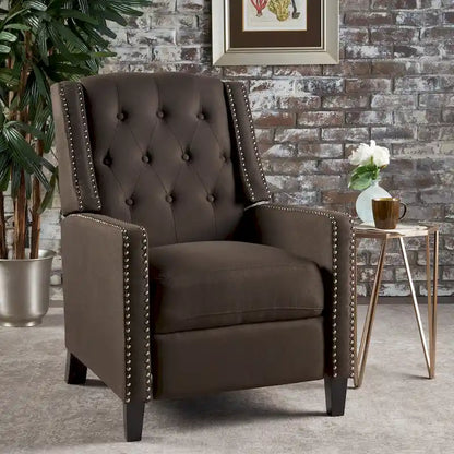 Fauteuil inclinable en tissu capitonné