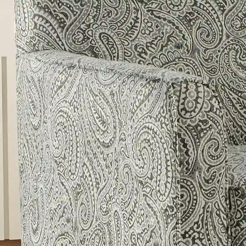 Fauteuil en chenille multicolore à motif cachemire, de style transitionnel