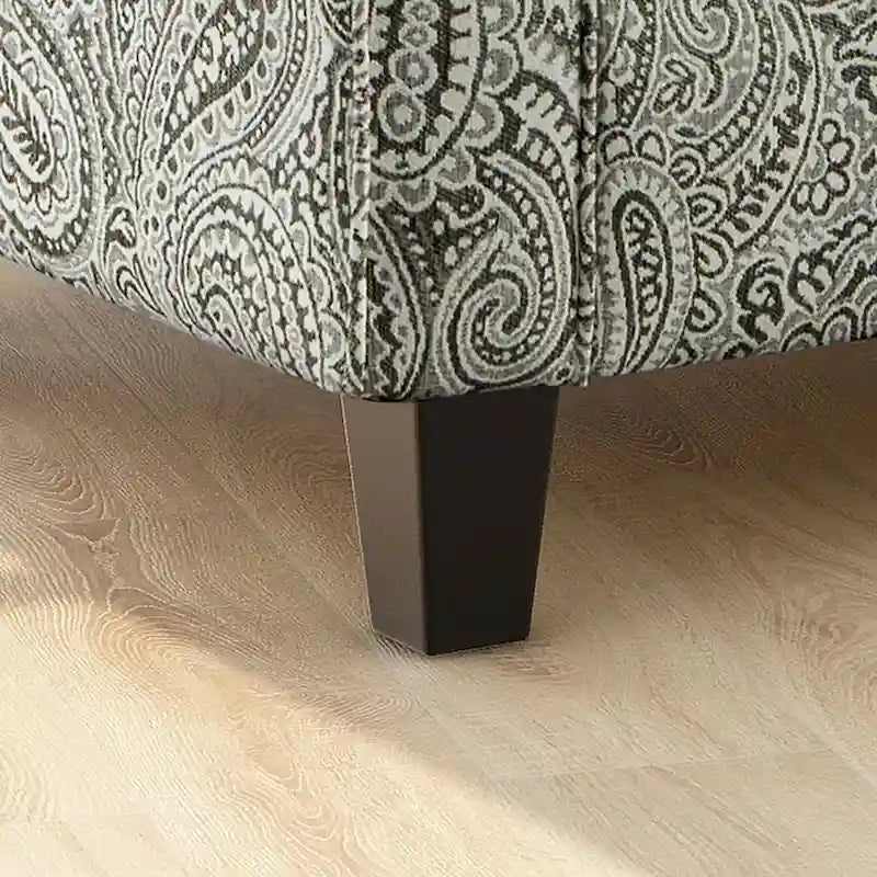 Fauteuil en chenille multicolore à motif cachemire, de style transitionnel