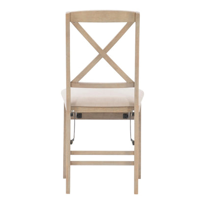 Lot de 2 chaises de salle à manger pliantes grises délavées avec dossier en X