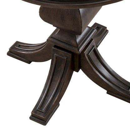 Table d'appoint ronde Saddle Brown et Blue Stone