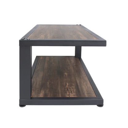 Table basse Farrow en noyer foncé et noir sable de 119 cm avec 1 étagère, par Furniture of America