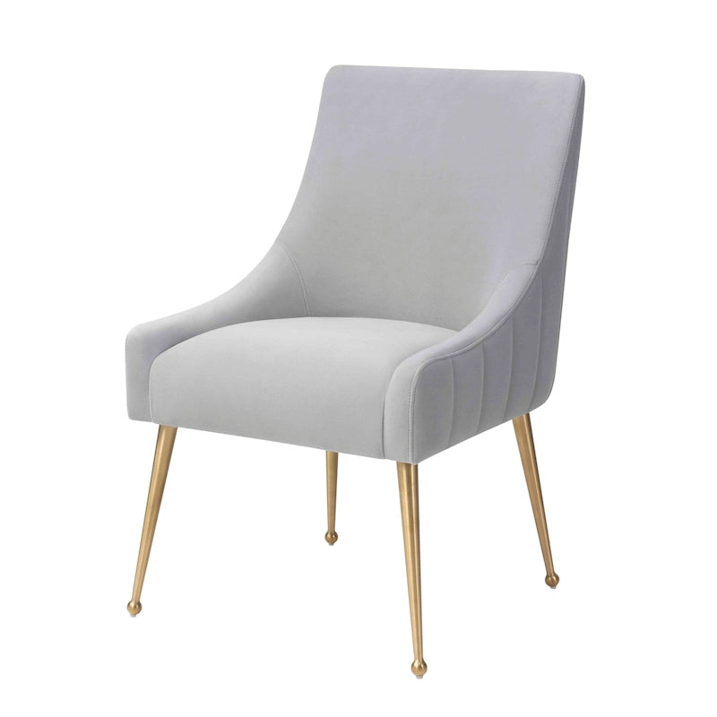 Chaise de salle à manger en velours avec pieds en acier inoxydable