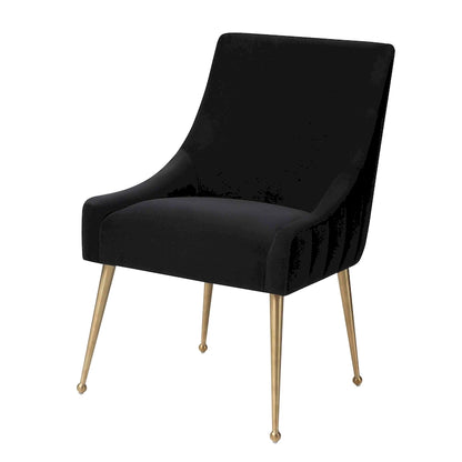 Chaise de salle à manger en velours avec pieds en acier inoxydable