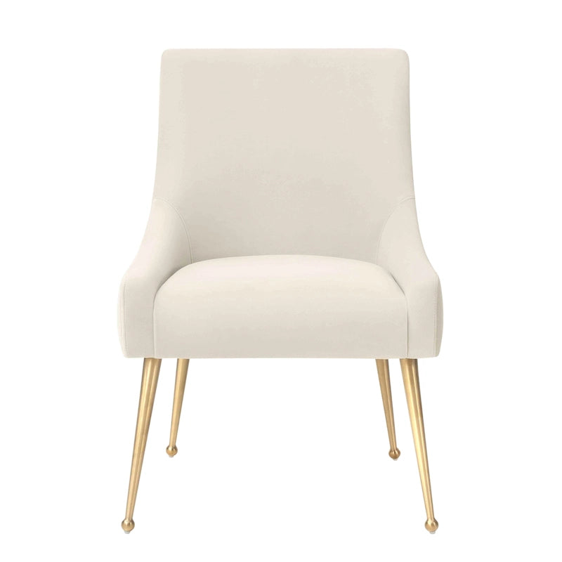 Chaise de salle à manger en velours avec pieds en acier inoxydable