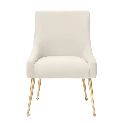 Chaise de salle à manger en velours avec pieds en acier inoxydable