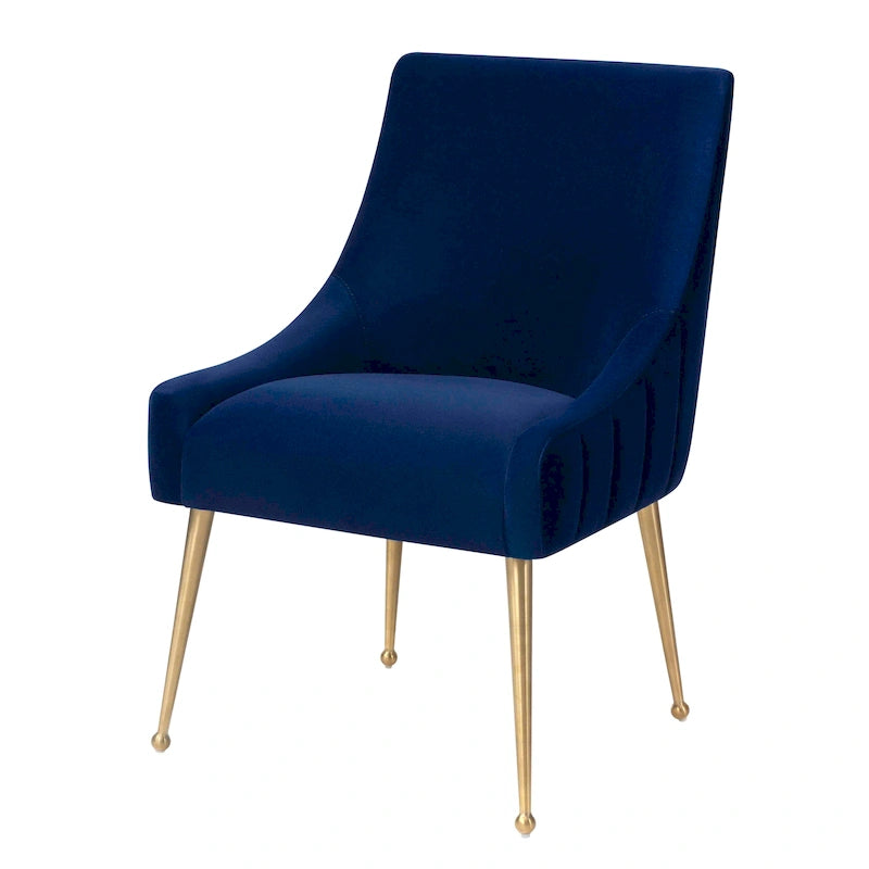 Chaise de salle à manger en velours avec pieds en acier inoxydable