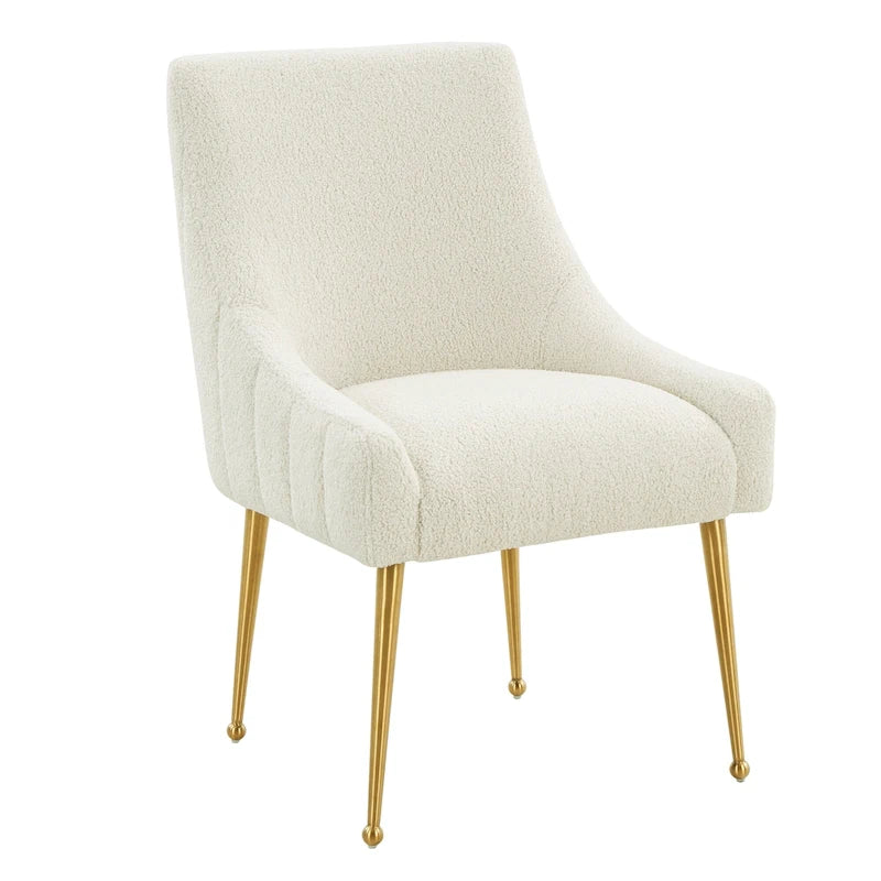 Chaise de salle à manger en velours avec pieds en acier inoxydable