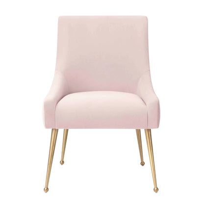 Chaise de salle à manger en velours avec pieds en acier inoxydable