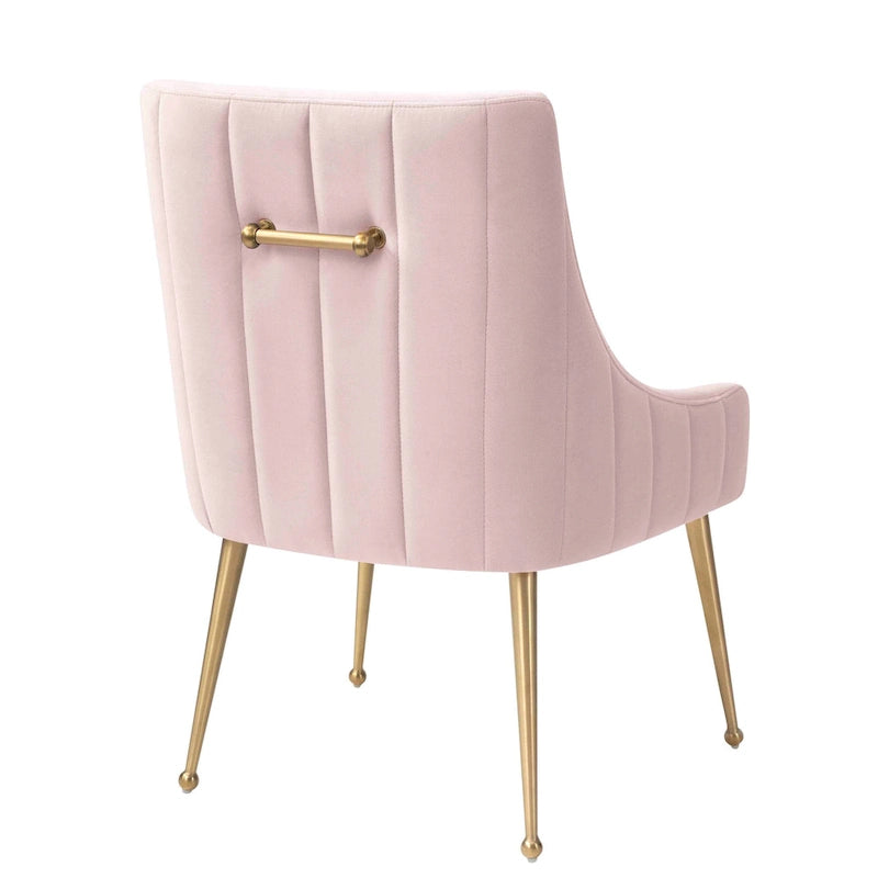 Chaise de salle à manger en velours avec pieds en acier inoxydable