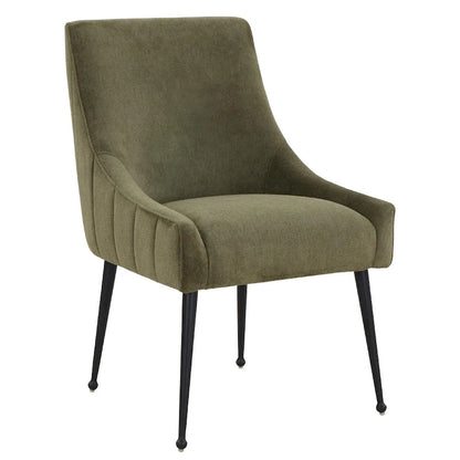 Chaise de salle à manger en velours avec pieds en acier inoxydable