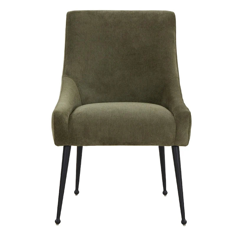Chaise de salle à manger en velours avec pieds en acier inoxydable