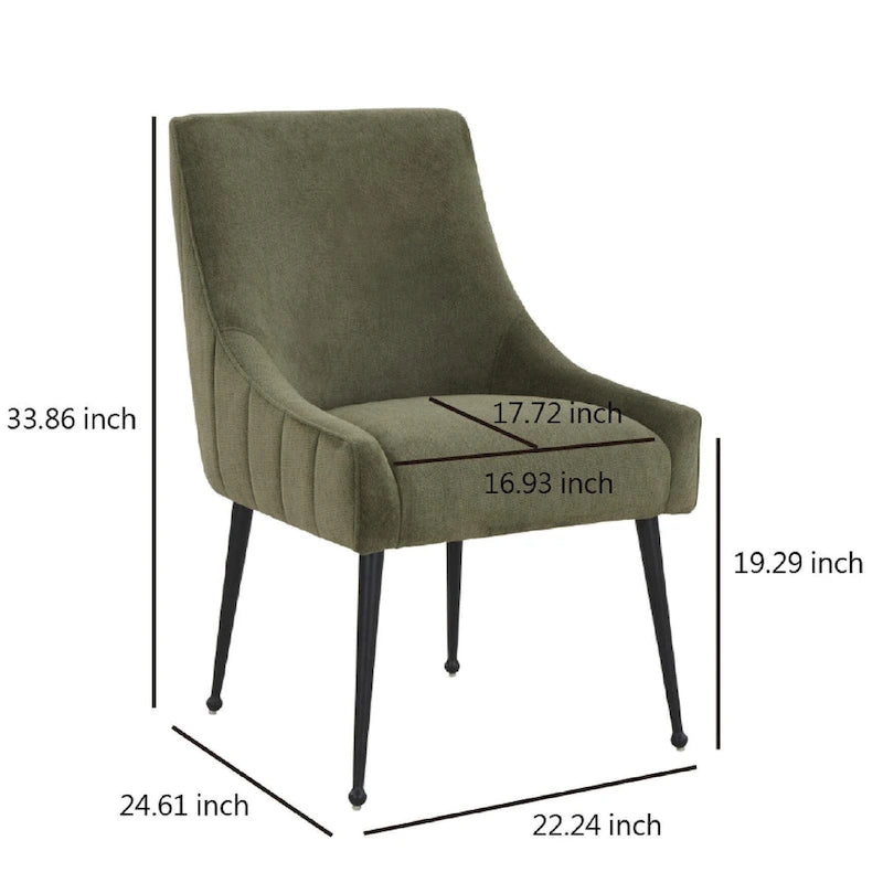 Chaise de salle à manger en velours avec pieds en acier inoxydable