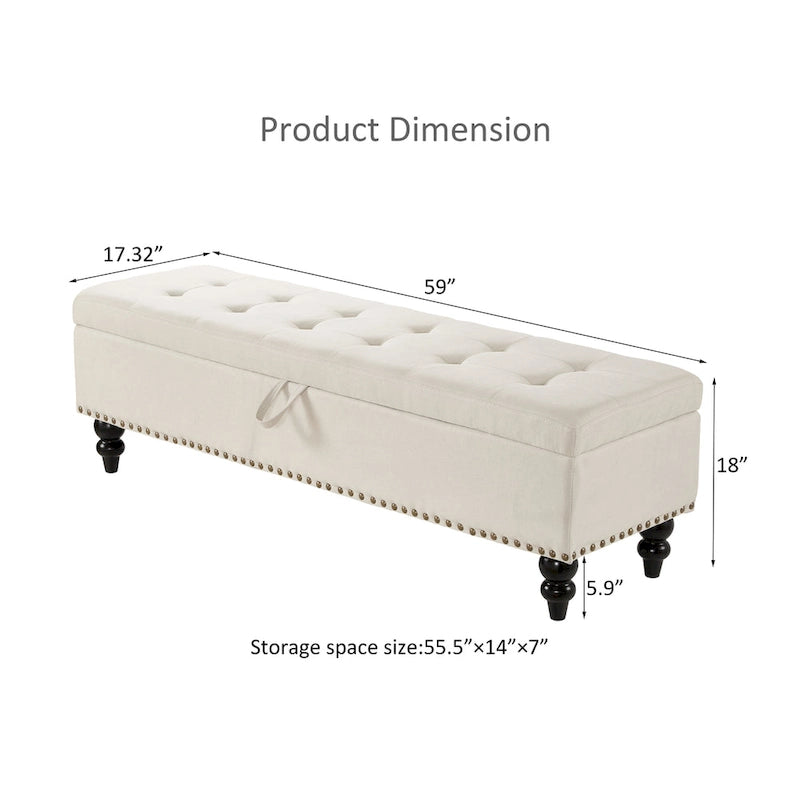 Banc de lit 59 avec rangement