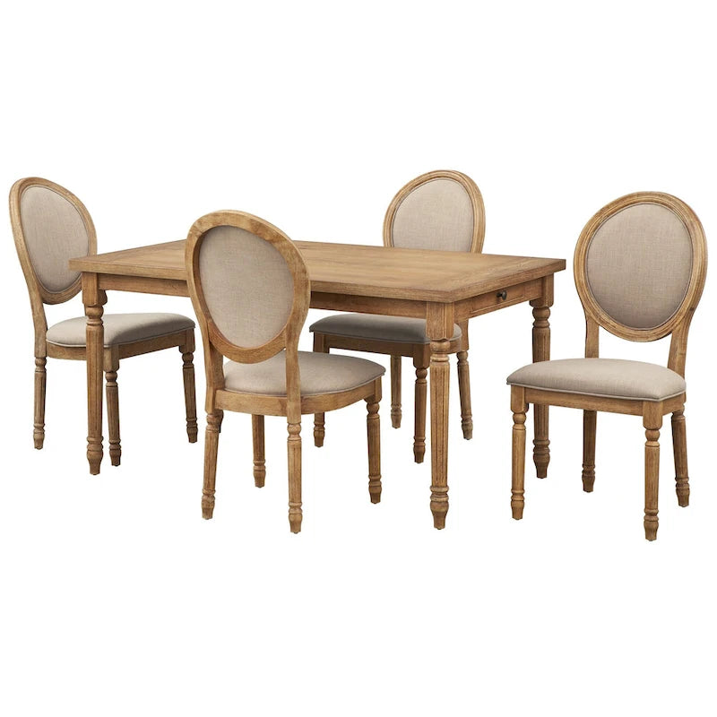 Chaise de salle à manger en bois massif (Lot de 2)