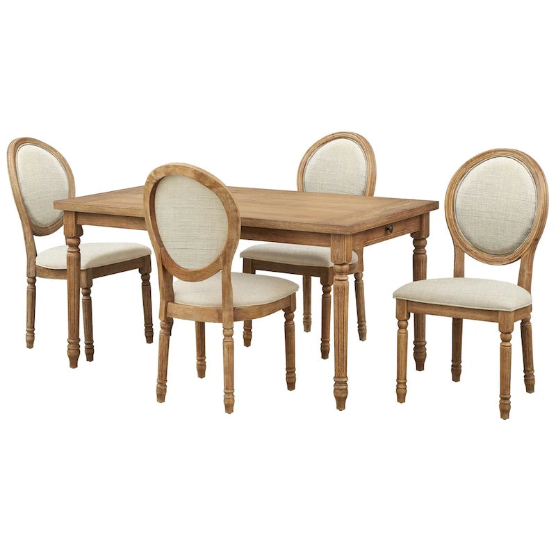 Chaise de salle à manger en bois massif (Lot de 2)