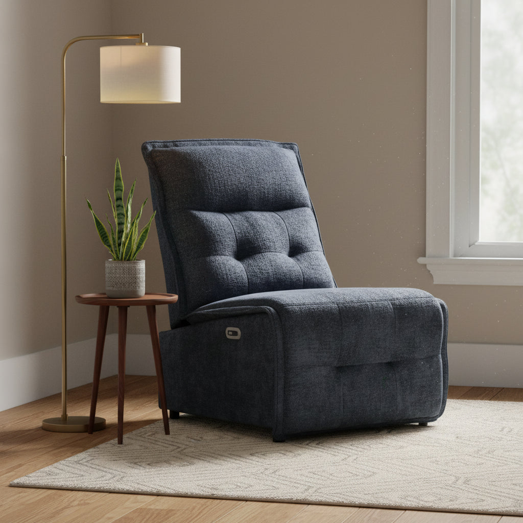 MCombo Armless Power Recliner Chair with USB Ports, 3.5 Wall Clearance Electric Reclining Sofa Chair for Living Room, ALR01