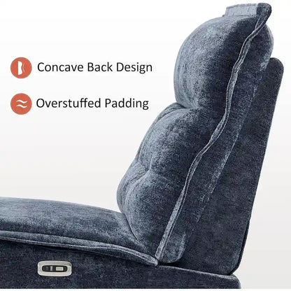 Fauteuil inclinable électrique sans accoudoirs (avec port USB) — Un fauteuil inclinable électrique de salon ne nécessitant que 3,5 pouces de dégagement mural