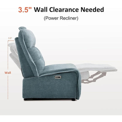 Fauteuil inclinable électrique sans accoudoirs (avec port USB) — Un fauteuil inclinable électrique de salon ne nécessitant que 3,5 pouces de dégagement mural