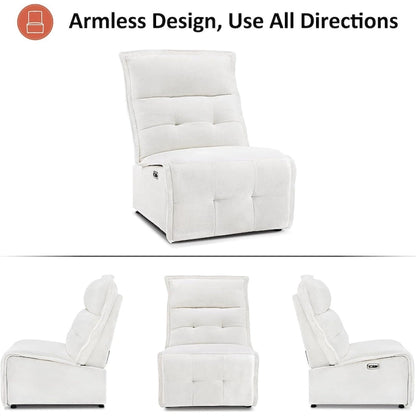 Fauteuil inclinable électrique sans accoudoirs (avec port USB) — Un fauteuil inclinable électrique de salon ne nécessitant que 3,5 pouces de dégagement mural