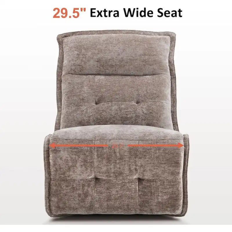 Fauteuil inclinable électrique sans accoudoirs (avec port USB) — Un fauteuil inclinable électrique de salon ne nécessitant que 3,5 pouces de dégagement mural