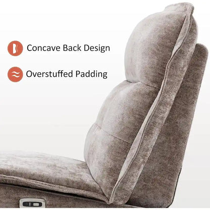 Fauteuil inclinable électrique sans accoudoirs (avec port USB) — Un fauteuil inclinable électrique de salon ne nécessitant que 3,5 pouces de dégagement mural