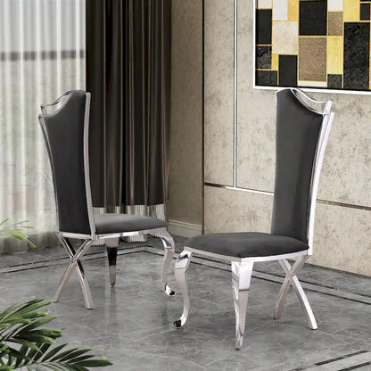 Chaises d'appoint de salle à manger capitonnées Luxe de la meilleure qualité (lot de 2)