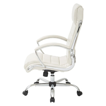 Fauteuil de bureau de direction avec accoudoirs rembourrés en similicuir