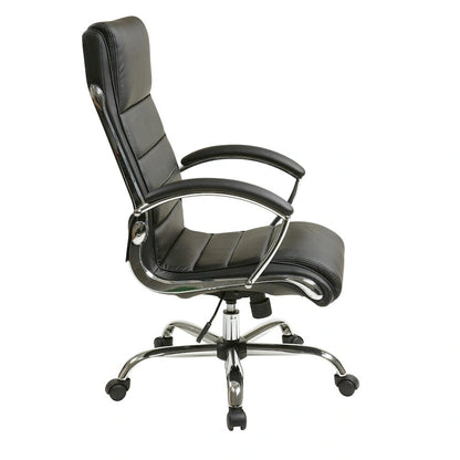 Fauteuil de bureau de direction avec accoudoirs rembourrés en similicuir