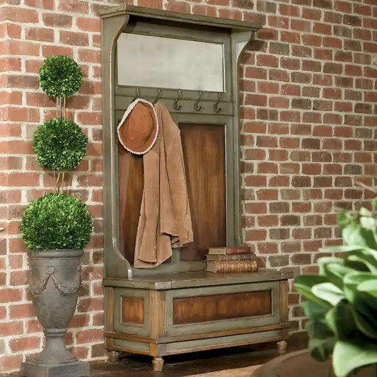 Porte-manteau d'entrée gris anthracite vieilli