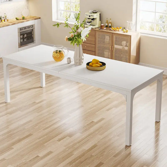 78.74 Inches Industrial Rectangular Dining Table with Heavy-Duty Metal Legs (Only Table)