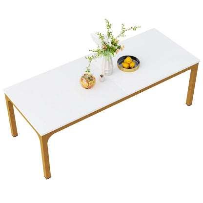 Table à manger rectangulaire industrielle de 200 cm avec pieds en métal robustes (Table seule)