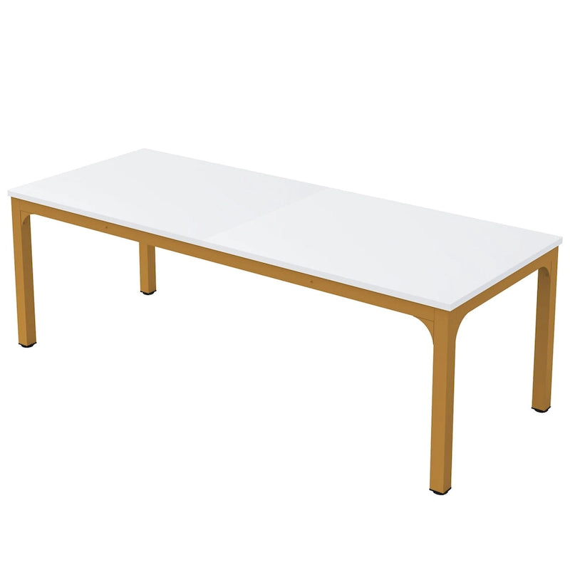 Table à manger rectangulaire industrielle de 200 cm avec pieds en métal robustes (Table seule)