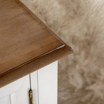 Console avec tiroirs, table d'entrée vintage avec 2 tiroirs, placards et étagère inférieure, blanc