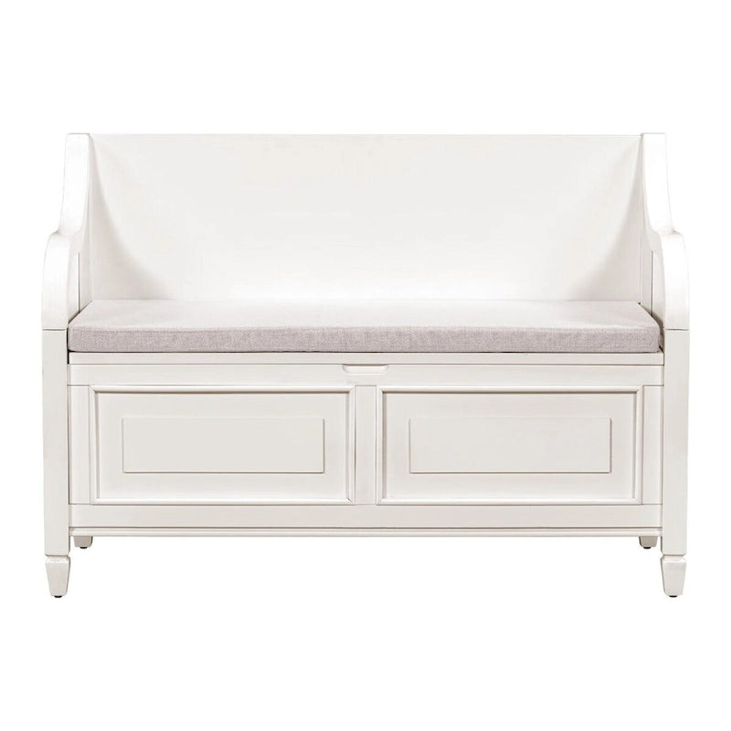 Banc de rangement multifonctionnel en bois massif, style rustique, pour entrée, 42 po