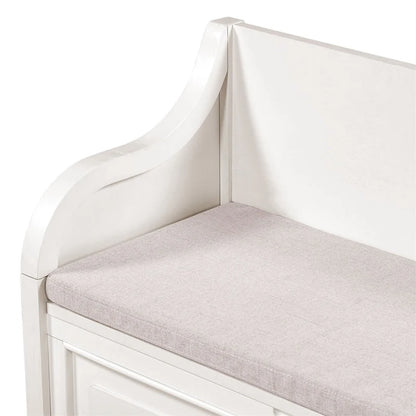 Banc de rangement multifonctionnel en bois massif, style rustique, pour entrée, 42 po