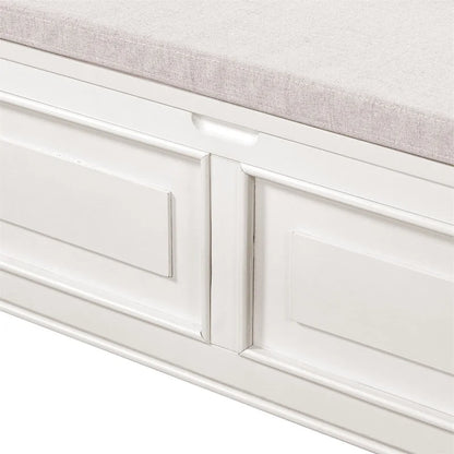 Banc de rangement multifonctionnel en bois massif, style rustique, pour entrée, 42 po