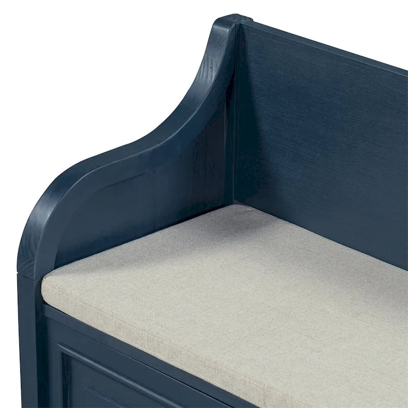 Banc de rangement multifonctionnel en bois massif, style rustique, pour entrée, 42 po