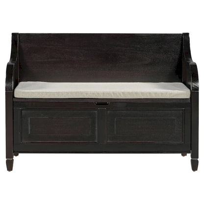 Banc de rangement multifonctionnel en bois massif, style rustique, pour entrée, 42 po