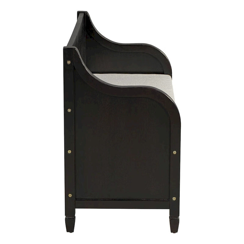 Banc de rangement multifonctionnel en bois massif, style rustique, pour entrée, 42 po