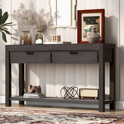 Console avec 2 tiroirs et 1 étagère